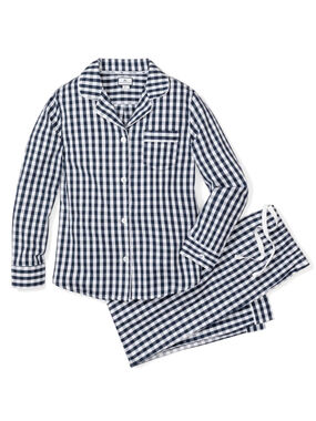 Petite Plume Navy Gingham 100% Cotton Pajama Set XL